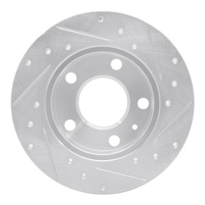 Audi A4 Quattro Brake Rotor (1) - Rear Left - R1 Concepts - Drilled & Slotted - Silver - `02-`06